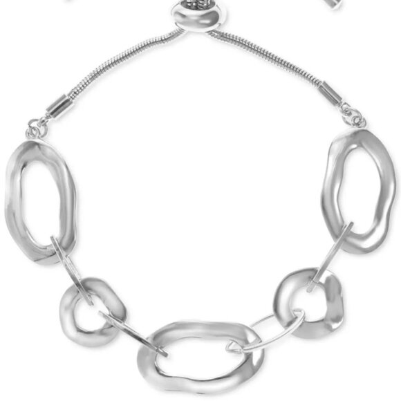 Alfani Sculptural Link Slider Bracelet in Silver-Tone NWT MSRP $40 - Picture 1 of 5